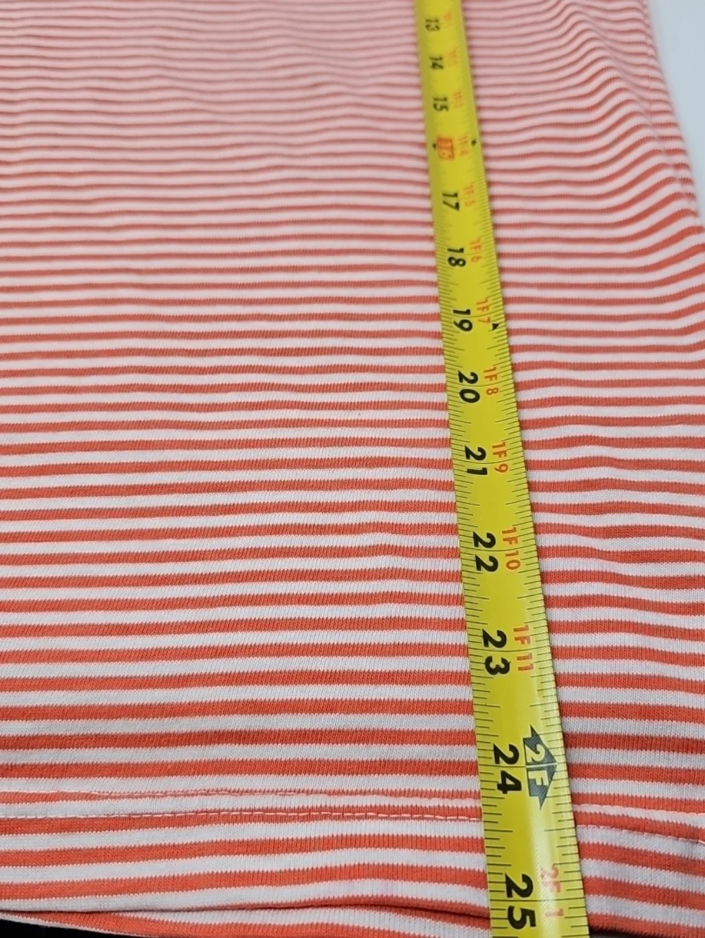 Vintage Guess Striped Tee in Coral and White with Embroidered Logo - Picture 7 of 7